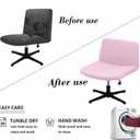 Sunflower Jacquard Armless Chair Cover, Elastic Criss Cross, Mid Back Wide Seat (Pink)