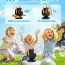 Joyfuture Automatic Bubble Machine, Black Bubbles Blower for Kids, Toddlers - 360 Rotation, 75 Adjustment, with LED Light - Gifts for Boys, Girls, Outdoor, Birthday, Party