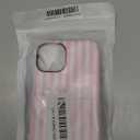 Magnetic for iPhone 13/14 Case Cute Stripes Phone Case, Shockproof Slim TPU and Hard PC Protective Phone Cover Compatible with MagSafe Designed for Women Girls, Pink and White