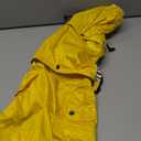 Dog Zip Up Raincoat with Reflective Buttons, Rain/Water Resistant, Adjustable Drawstring, Removable Hood, Raincoats with Legs 8lbs to 80lbs Yellow - L