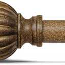 Antiqued Bronze Curtain Rods for Windows 72 to 144 Inch, 1'' Adjustable Heavy Duty Curtain RodVintage Decorative Drapery Rods with Pumpkin Finials for Bedroom Living Room