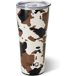Swig Life 32oz Insulated Tumbler, Travel Coffee Tumbler with Lid, Cup Holder Friendly Travel Coffee Mug, Stainless Steel with Lid (Hayride)