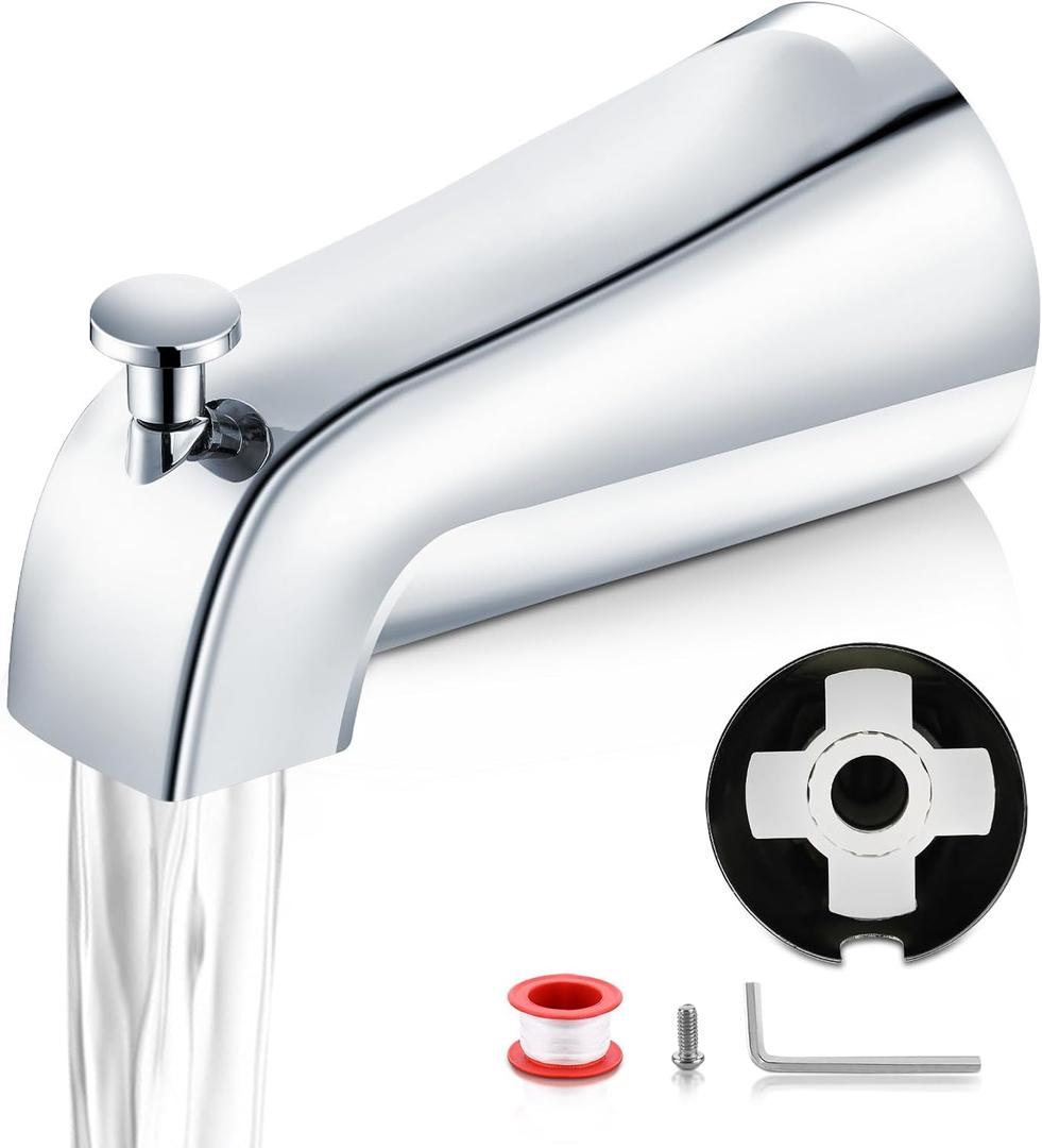 Bathtub Faucet Replacement with Diverter,Easy to Install American Standard Tub Spout for 1/2" Copper Water Tube with Install Tool (Chrome)