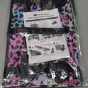 Rhino Valley Walker Bag, Multi Pockets Folding Walker Basket Tote Bag with Cup Holder, Hand-free Carry Pouch Storage Bag for Universal Walkers,Large Capacity Organizer for Seniors Elderly,Pink Leopard (Open)