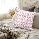 3 x Coquette Pink Bow Floral Pillow Covers 18x18, Coquette Preppy Girly Room Decor, Aesthetic Pink Ribbon Bow Flower Decorative Throw Pillow Covers for Girls Bedroom Dorm