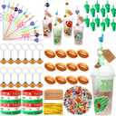 Weysat 184 Pcs Football Party Favors Party Supplies with Cup Straw Stress Ball Keychain Sticker Bracelet Whistle Thank You Tags for Birthday Decorations (Football)