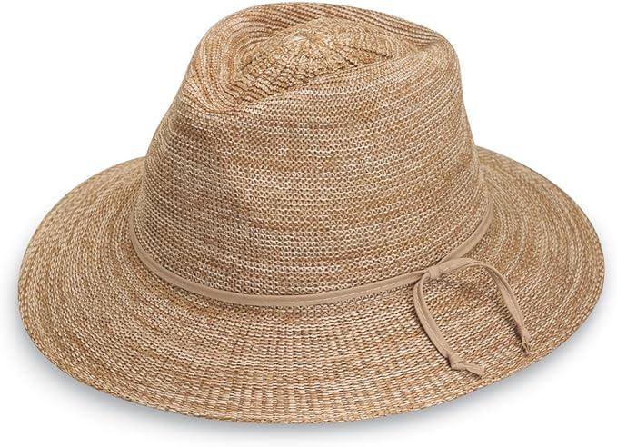 Wallaroo Hat Company Women’s Victoria Fedora – UPF 50+ UV Protection, Wide Brim, Medium Size, Packable & Adjustable Sun Hat, Mixed Camel