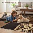 DweIke Washable 4x6 Area Rugs for Living Room, Soft Geometric Floral Bedroom Rug, Stain Resistant and Non-Slip Modern Throw Carpets for Office Dining Room Home Dorm Decor, Coffee