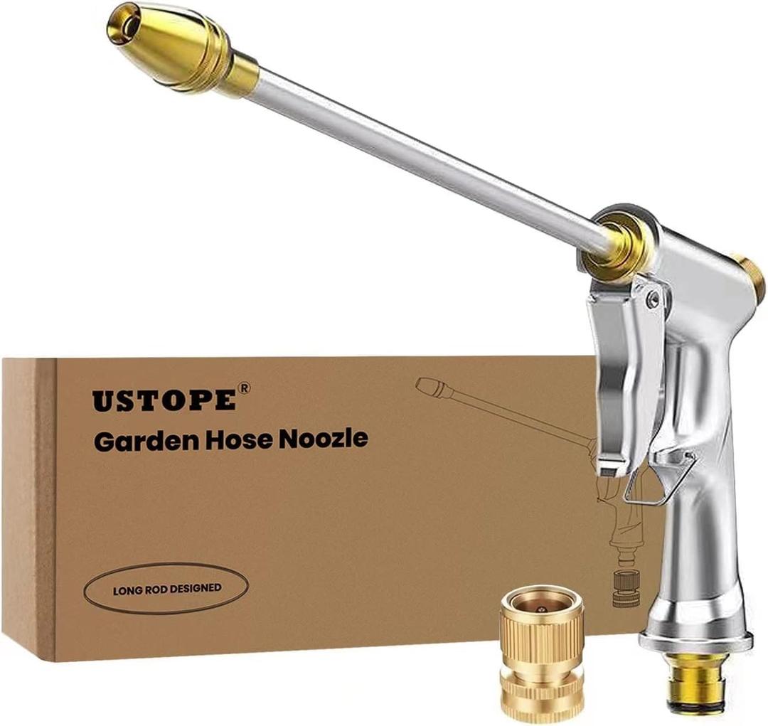 Garden Hose Nozzle, High Pressure Water Hose Nozzle Sprayer Head,fits 3/4 Garden Hose Thread,for Lawn & Garden,Washing Cars,Watering Garden,Cleaning,Showering Dogs&Pets