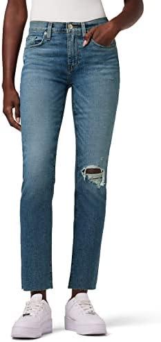 HUDSON Womens Nico Mid-Rise Straight Leg Ankle Jean, Size 23