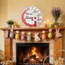 Wooden 3D He is Risen Easter Decor, Easter Door Decorations Religious Christian Welcome Sign for Front Door, Home Spring Wreath & Garland Cross Sign, Wall Hanger