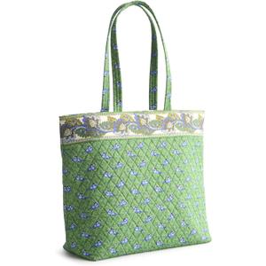 womens Premium Cotton Original Zip Tote Bag (One Size, Green Birds)