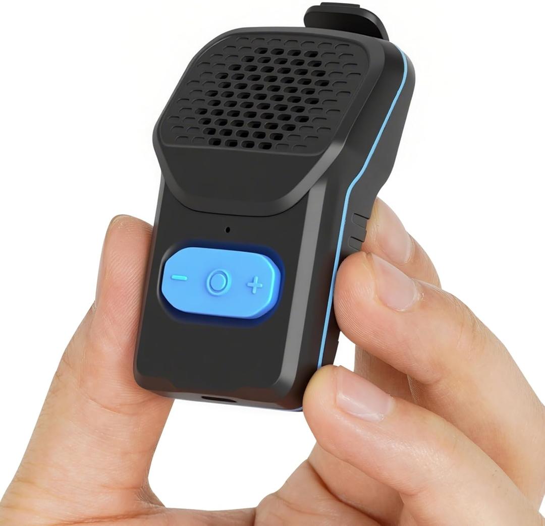 Wearable Bluetooth Speaker, 10H Working Time Clip On Portable Mini Personal Speaker, IPX7 Waterproof, Clean Sound, BT 5.3, ENC Built-in Mic, Hands-Free Music/Calls for Outdoor Work