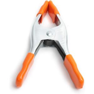 Adjustable Clamp Co Jorgensen 3202-HT 2-Inch Spring Clamp with Handle and Tip,Silver/Orange (1 Count (Pack of 1))