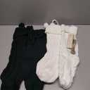 4pcs 18Inches Knitted Christmas Stockings Decoration, Cream White Dark Green Large Cable Xmas Hanging Stocking Personalized Knit Stocking's with Name Tags for Family Home Farmhouse Decor