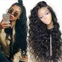 Deep Wave Lace Front Wigs 13x4 Body Wave Lace Front Wigs for Women Synthetic HD Lace Front Wig Pre Plucked Natural Hairline Glueless Frontal Wigs for Women
