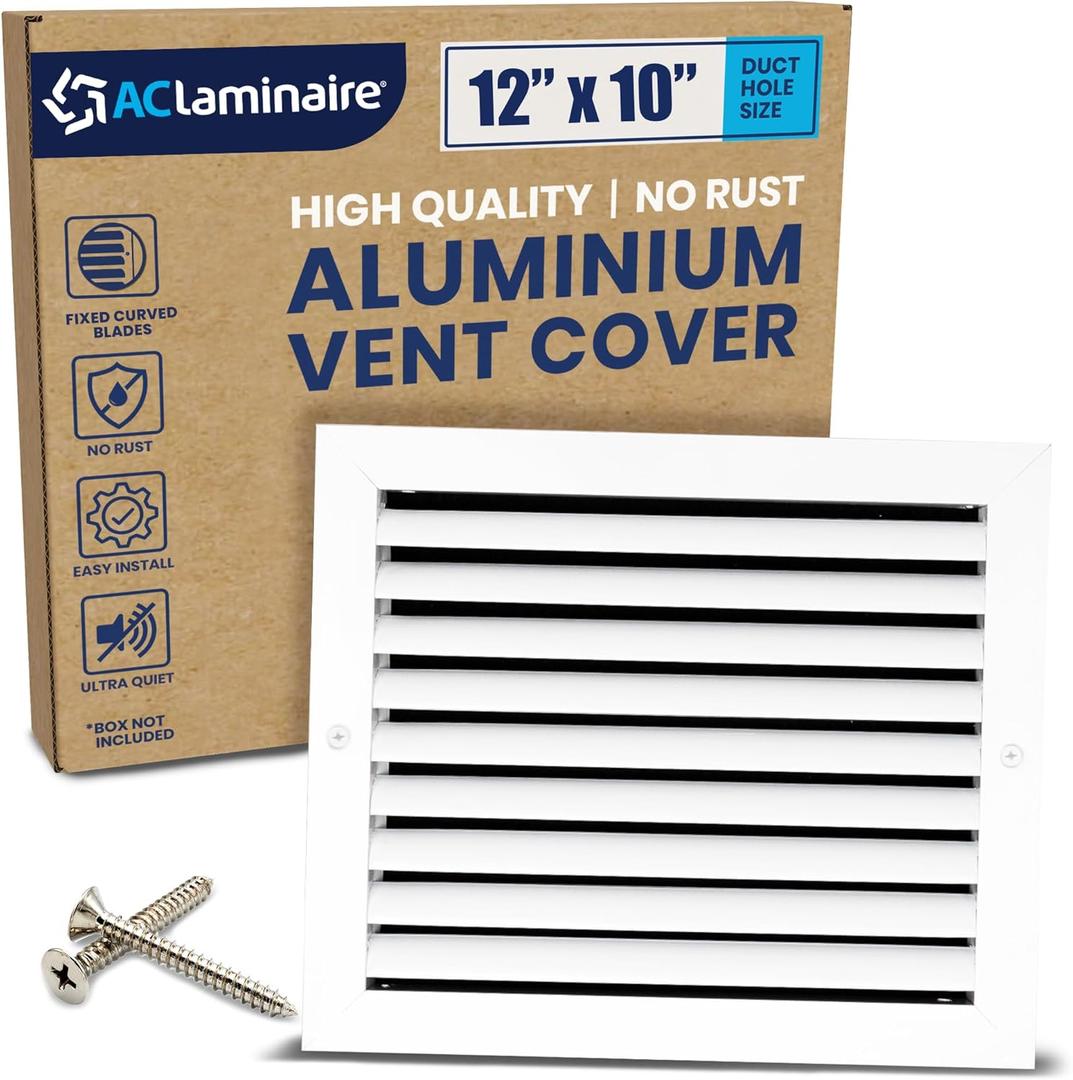 12x10 Inch (Duct Opening) Air Return Vent Cover Decorative  Premium Aluminum AC Vent Cover for Ceiling & Wall, Rustproof Grille, Ideal for Home HVAC Grille, Durable & Easy to Install by ACLAMINAIRE