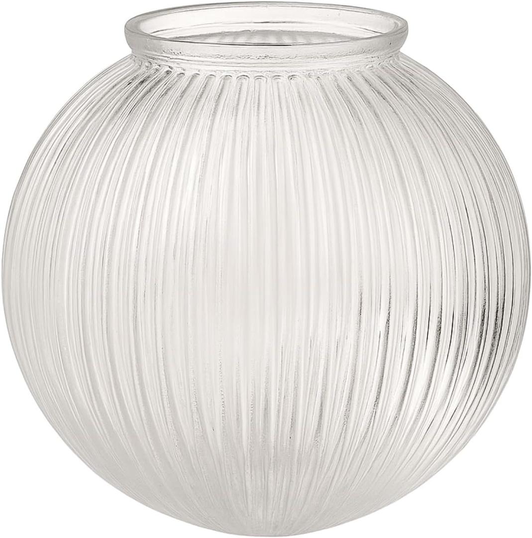 LIGHTACCENTS Clear Ribbed Ceiling Light Cover  5.9 Flush Mount Globe for Fan or Fixture Replacement  Glass Shade for Kitchen, Bathroom, Hallway, or Bedroom Ceiling Lights