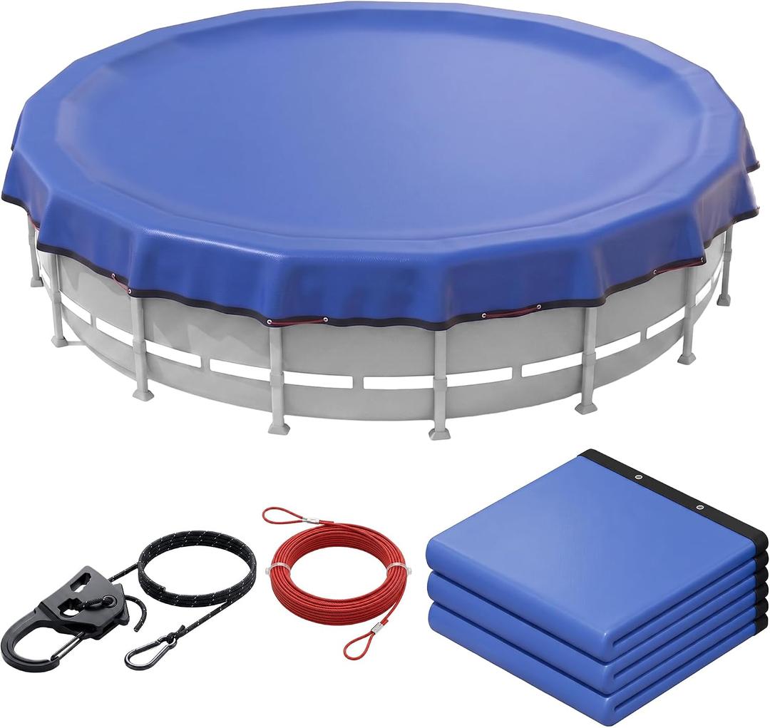 21' Round Heavy Duty Winter Pool Cover for Above Ground Pool, Extra Thick & Durable Above-Ground Pool Cover, Tear Resistant, Reinforced Edges, Easy Install, All-Season Use