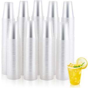 JOLLY CHEF   7 oz Clear Plastic Cups,7 Ounce Disposable Cups for Picnic,Travel, Halloween,Christmas Party and Events