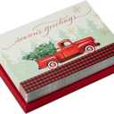Hallmark Boxed Christmas Cards, Rustic Red Truck (40 Cards and 40 Envelopes) Season's Greetings