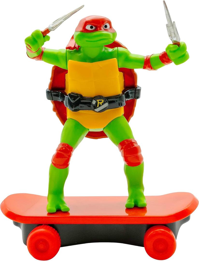Teenage Mutant Ninja Turtles Toy, Raphael Sewer Shredder Pullback Skateboard, Mutant Mayhem TMNT Ninja Turtle Figure, Ages 3+