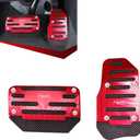 Tesnaao 2 PCS Car Non-Slip Pedal Pads Set, Accelerator Pedal Covers, Car Brake Pedal Protectors, Automatic Automobile Accessories, Universal for Most Cars, Trucks and Vans (Red #XB-373)