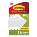 Command 10 lb Medium 16 Pairs Picture Hanging Strips (32 Strips), Damage-Free Hangers for Picture Frames, No Tools Required, Great for Home Room Wall Decor, White Adhesive