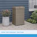 Suncast Hideaway Outdoor Trash Can with Lid - 30 Gallon Trash Can, Dark Taupe, Decorative Wicker-Style Garbage Bin, Weather-Resistant Resin, Fits 30-33 Gallon Bags, Ideal for Patio & Yard, Made in USA