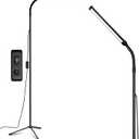Led Floor Lamp for eyelash extensions Standing light Floor Lamps for Office Standing Lamp Brightness eyelash lamp tattoo Light Eye Caring Reading lamp for Bedroom makeup light lash light extension (Metallic Black)