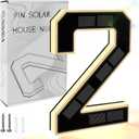 ISUNMEA 9 Inch Solar Lighted House Numbers for Outside, Light Up Waterproof LED Address Numbers Signs for Houses, Large Personalized Illuminated Exterior Modern House Numbers Light (2-Black, 9IN)