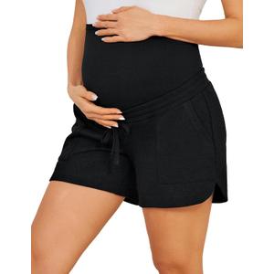 Maacie Maternity Shorts 2026 Maternity Athletic Shorts High Waist Shorts Lounge Casual Sweat Shorts with Pockets, M