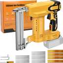 18 Gauge Brad Nailer Cordless for Dewalt 20V Max Battery, 2 in 1 Brushless Electric Staple Gun/Nail Gun with 500 Nails and 500 Staples, Dual Protection Design, for Home Improvement, Woodworking