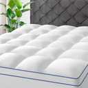 KAYFIA Full Mattress Topper,Extra Thick Mattress Pad Cover for Deep Sleep,3D+7D Snow Down Alternative Fill Overfilled Plush Pillow Top with 8-23 Inch Deep Pocket-White