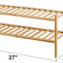 viewcare 2-Tier Bamboo Shoe Rack for Entryway, Bamboo Wood Shoe Organizer for Hallway Closet, Free Standing Shoe Racks for Indoor Outdoor