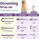 H-Shape Dog Grooming Arm for Table, 42" H, 26-50" W, with Grooming Loop Set | Heavy Duty, Adjustable Clamp-On Grooming Stand, with Grooming Loop and Belly Strap Set for Home Use, Nail Trimming & Drying