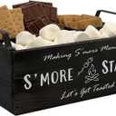 Admired By Nature S'Mores Station, gifts for fire pit, caddy station, smores gift, party station, movie kit gift, organization kit, smores decor, wood tray with handles, hand painted, 1 unit