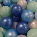 STARBOLO Ball Pit Balls Play Balls -500PCS Pearl 4 Blue Colors Ocean Balls BPA&Phthalate Free Non-Toxic Crush Proof Soft Plastic Ball Pit for Toddlers 1-3 Kids Birthday Pool Tent Party