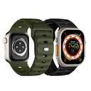 Sport Band Compatible with Apple Watch Ultra 2 Band 49mm 46mm 45mm 44mm 42mm for Men, Soft Silicone Wristbands Waterproof Replacement Strap for iWatch Series 11 10 9 8 7 6 5 4 3 SE Ultra 3 2 1, 2 Pack