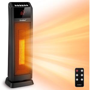 GiveBest Space Heater for Large Room, 24" Ceramic Tower Heater with Remote Control 1H to 8H Timer ETL Certified Digital Oscillating Heater with Overheat Protection Tip-Over Switch for Indoor Use