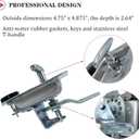 2 Pcs L8815 Tool Box Latch T Handle Latches with Lock Highly Polished Stainless Steel for Trailer Door RV Camper Truck Bed Toolboxes - Folding with Gasket