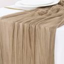 Socomi 6pcs Nude Brown Cheesecloth Table Runner Valentine's Day Boho Rustic Gauze 120 inch 10FT Cheese Cloth Runner for Wedding Party Baby Shower Birthday Home Decor Holiday Decorations