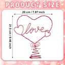 Lenwen 8.46 Inches Valentine Day Mini Tree Topper Intertwined Heart Love Tree Topper Iron Metal Heart Treetop Ornaments for Home Valentines Holiday Party Decoration