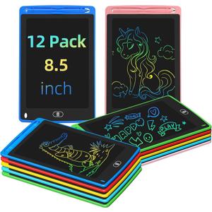 Party Favor 12 Pack LCD Writing Tablet for Kids, 8.5 Inch Colorful Drawing Doodle Board, Erasable Doodle Pad for Toddlers, Educational Learning Toys Birthday Gifts for Boys Girls Age 3 4 5 6 7 8