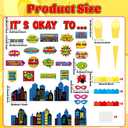 5 x Hero Theme It's Okay to Bulletin Board Set Hero Cityscape Inspirational Therapy Classroom Decor Affirmations Accents Bulletin Board Back to School Positive Cutouts for Office Chalkboard Wall Decor