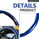 3pcs Universal Carbon Fiber Steering Wheel Cover - Anti-Slip & Segmented Design, Universal 99% Durable Steering Wheel Protector for Men and Women, Car Interior Accessory (Blue)