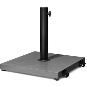 Patio Umbrella Base 43lbs Outdoor Umbrella Stand with Wheels, Heavy Duty Square Concrete Stand Market Umbrella, Gray