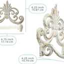 Comfify Fleur De Lis Cast Iron Toilet Paper Holder Wall Mounted Tissue Dispenser European Vintage Design 7.28" x 6.29" x 3.74" Includes Screws and Anchors Antique White