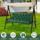 EverPine Porch Swing Cushions, 60x40 inch Outdoor Swing Cushion Replacement 2-3 Seater with Backrest, Waterproof Bench Cushion with Ties for Patio Furniture (Green)