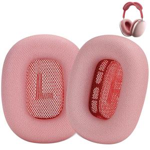 EARROCK Replacement Ear Cushions for AirPods Max 1 Over-Ear Headphones, Protein Leather Covered Earpads with Memory Foam and Magnet (Pink)